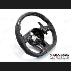 Audi RS3 Steering Wheel Paddle Shifters - Carbon Fiber w/ Red Candy Accent